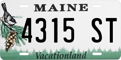ME license plate 4315ST