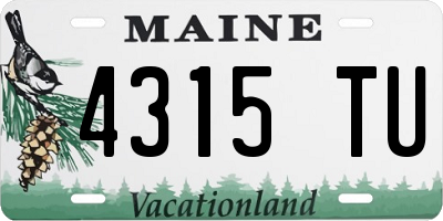 ME license plate 4315TU