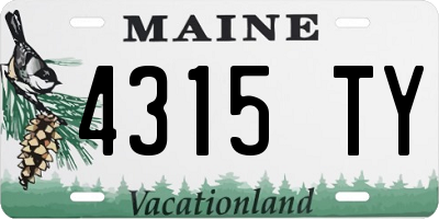 ME license plate 4315TY