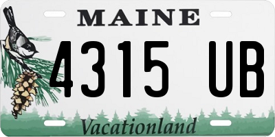 ME license plate 4315UB
