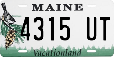 ME license plate 4315UT