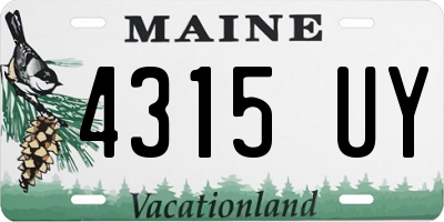 ME license plate 4315UY