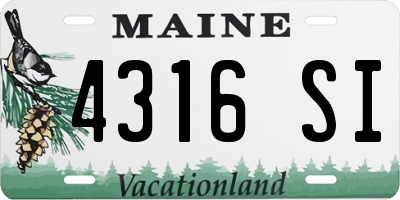 ME license plate 4316SI