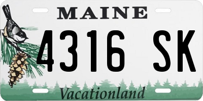 ME license plate 4316SK