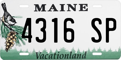 ME license plate 4316SP