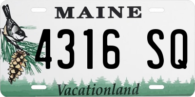 ME license plate 4316SQ
