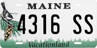 ME license plate 4316SS
