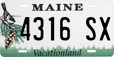 ME license plate 4316SX