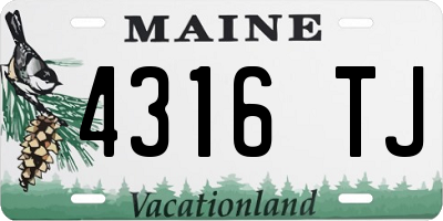 ME license plate 4316TJ