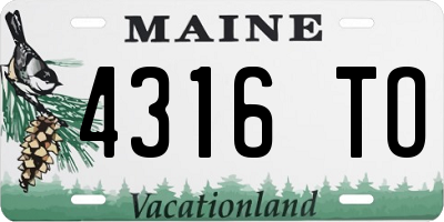 ME license plate 4316TO