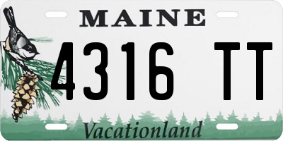 ME license plate 4316TT