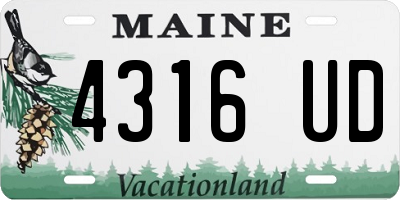 ME license plate 4316UD