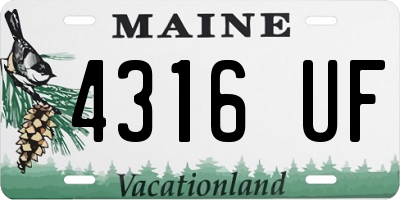 ME license plate 4316UF