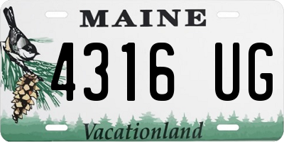 ME license plate 4316UG