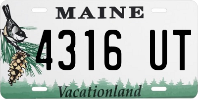 ME license plate 4316UT