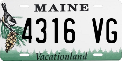 ME license plate 4316VG