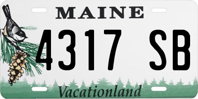 ME license plate 4317SB