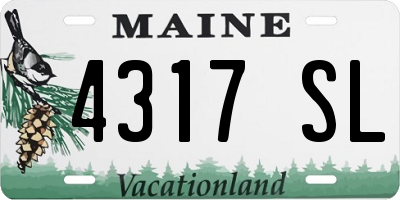 ME license plate 4317SL