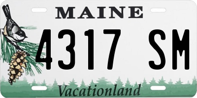 ME license plate 4317SM