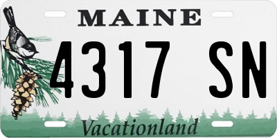 ME license plate 4317SN