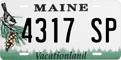 ME license plate 4317SP