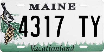 ME license plate 4317TY