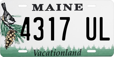 ME license plate 4317UL