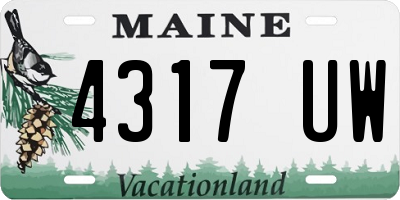 ME license plate 4317UW