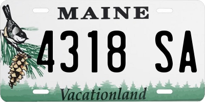 ME license plate 4318SA