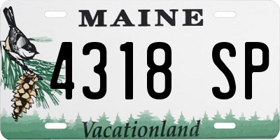 ME license plate 4318SP