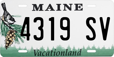 ME license plate 4319SV