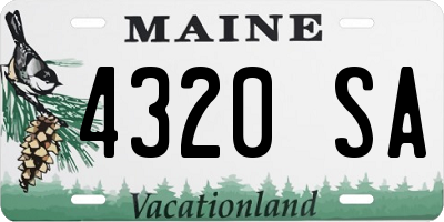 ME license plate 4320SA