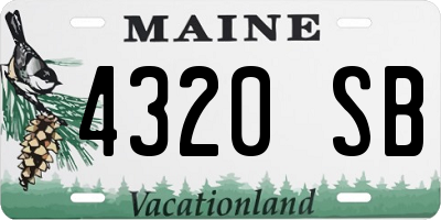 ME license plate 4320SB