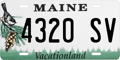ME license plate 4320SV