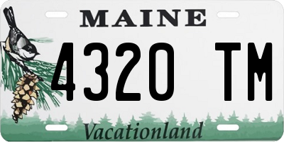 ME license plate 4320TM