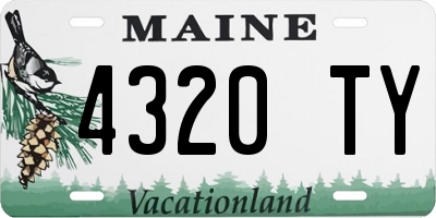 ME license plate 4320TY