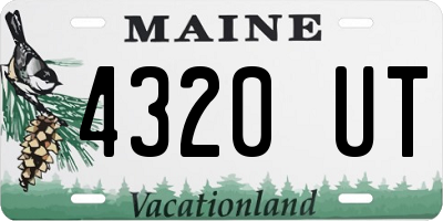 ME license plate 4320UT