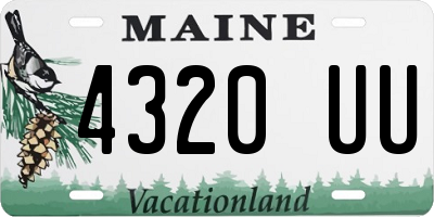 ME license plate 4320UU