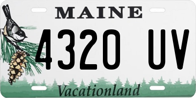 ME license plate 4320UV