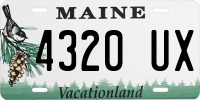 ME license plate 4320UX