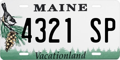 ME license plate 4321SP