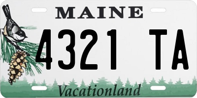 ME license plate 4321TA