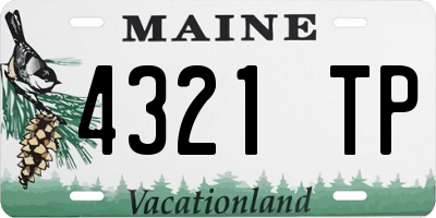 ME license plate 4321TP