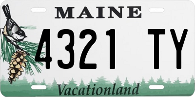 ME license plate 4321TY