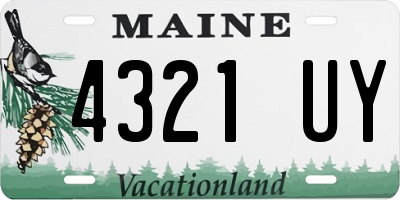 ME license plate 4321UY