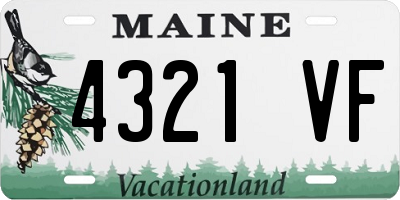 ME license plate 4321VF