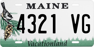 ME license plate 4321VG