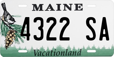 ME license plate 4322SA