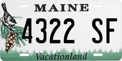 ME license plate 4322SF