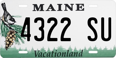 ME license plate 4322SU